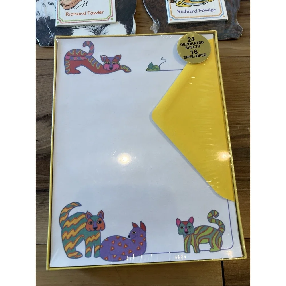 Vintage Richard Fowler Dog & Bear Story Books Cat‎ Letter Writing Set Sealed Lot